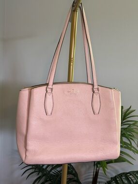 kate spade Pink Leather Tote with Gold Logo